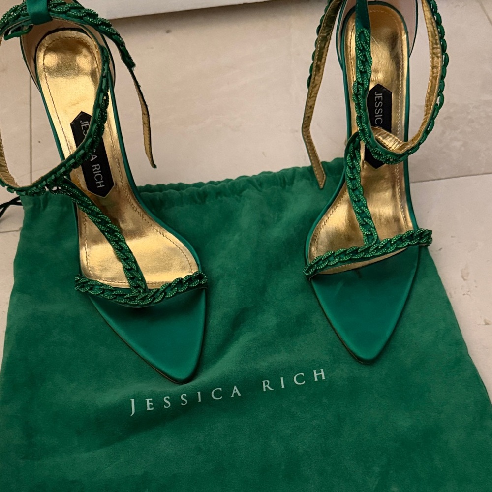 Jessica Rich Emerald Strappy Heels